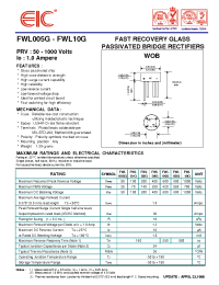 Datasheet FWL005G manufacturer EIC