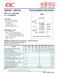 Datasheet KBP200 manufacturer EIC