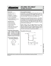 Datasheet EL2004G manufacturer Elantec