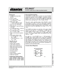 Datasheet EL2045C manufacturer Elantec