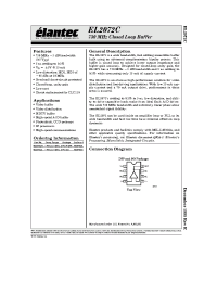 Datasheet EL2072C manufacturer Elantec