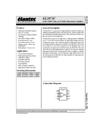 Datasheet EL2075 manufacturer Elantec