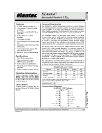 Datasheet EL4585C manufacturer Elantec