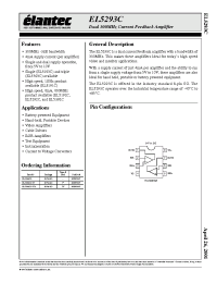 Datasheet EL5293CS-T13 manufacturer Elantec