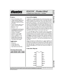 Datasheet EL6255 manufacturer Elantec