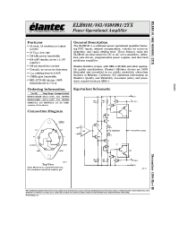 Datasheet ELH0101AK manufacturer Elantec