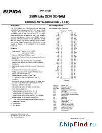 Datasheet EDD2504AKTA-6B manufacturer Elpida