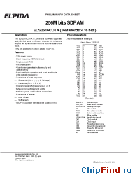 Datasheet EDS2516CDTA-75-E manufacturer Elpida