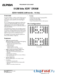 Datasheet EDX5116ABSE-4C-E manufacturer Elpida