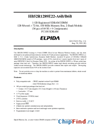 Datasheet HB52R1289E22-B6B manufacturer Elpida
