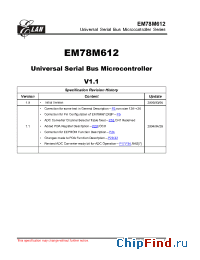 Datasheet EM78M612AFM manufacturer EMC