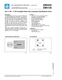 Datasheet EM4105 manufacturer EM Microelectronic