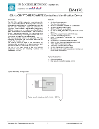 Datasheet EM4170A5WW11 manufacturer EM Microelectronic