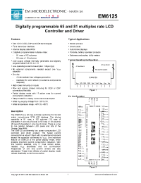 Datasheet EM6125WP15E manufacturer EM Microelectronic