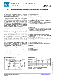Datasheet EM6152V53 manufacturer EM Microelectronic