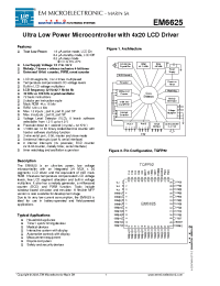 Datasheet EM6625TQ52B manufacturer EM Microelectronic