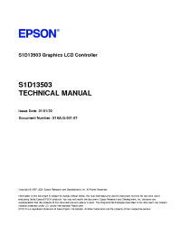 Datasheet S1D13503 manufacturer EPSON