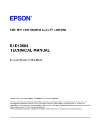 Datasheet S1D13504 manufacturer EPSON
