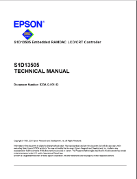 Datasheet S1D13505F00A manufacturer EPSON