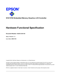 Datasheet S1D13700 manufacturer EPSON