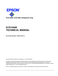 Datasheet S1D13A05 manufacturer EPSON