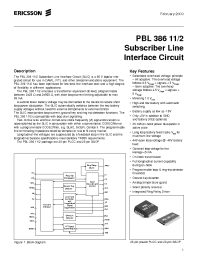 Datasheet PBL38611-2 manufacturer Ericsson