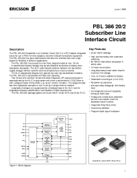 Datasheet PBL38620-2 manufacturer Ericsson