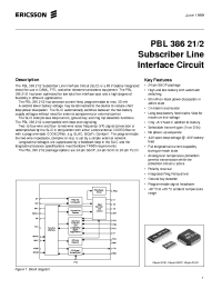 Datasheet PBL38621-2 manufacturer Ericsson