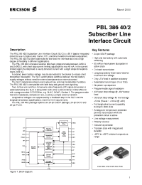 Datasheet PBL386402SOS manufacturer Ericsson