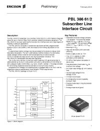 Datasheet PBL38661-2 manufacturer Ericsson