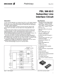 Datasheet PBL386652QNT manufacturer Ericsson