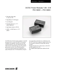 Datasheet PKV3/5000R1A manufacturer Ericsson