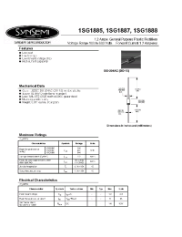 Datasheet 1SG1885 manufacturer Неопределенные