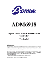 Datasheet ADM6918 manufacturer Неопределенные