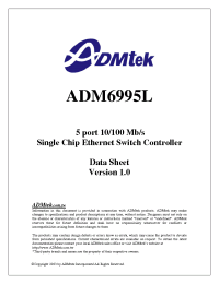 Datasheet ADM6995 manufacturer Неопределенные