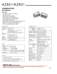 Datasheet AZ821-2C-6DE manufacturer Неопределенные
