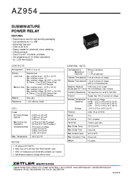 Datasheet AZ954X-1C-3DS manufacturer Неопределенные