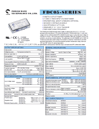 Datasheet FDC05-48D05W manufacturer Неопределенные