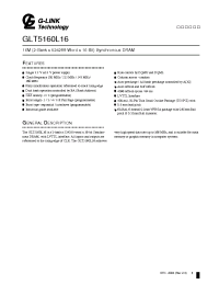 Datasheet GLT5160L16I-6FJ manufacturer Неопределенные