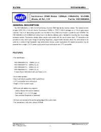 Datasheet HMD16M64B8A-13 manufacturer Неопределенные