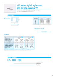 Datasheet HPL0603-1NO manufacturer Неопределенные