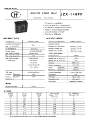 Datasheet JZX-140FF122HSNIL manufacturer Неопределенные