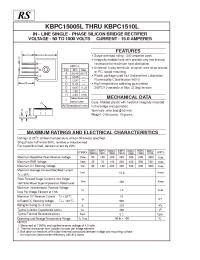 Datasheet KBPC1501L manufacturer Неопределенные