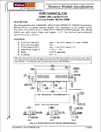 Datasheet KVR133X64C3L128 manufacturer Неопределенные