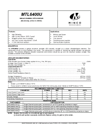 Datasheet MTL6400U.001.A manufacturer Неопределенные