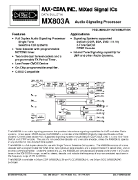 Datasheet MX803A manufacturer Неопределенные