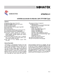 Datasheet NT68P62-01 manufacturer Неопределенные