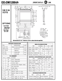 Datasheet OD-DM12864A manufacturer Неопределенные