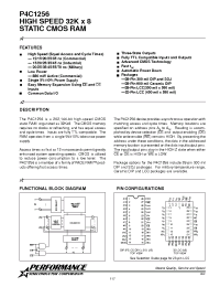 Datasheet P4C1256-12PC manufacturer Неопределенные