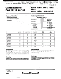 Datasheet PAL10C2CSGSTD manufacturer Неопределенные